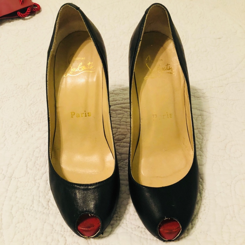 Christian Louboubtin Peep-Toe Heels